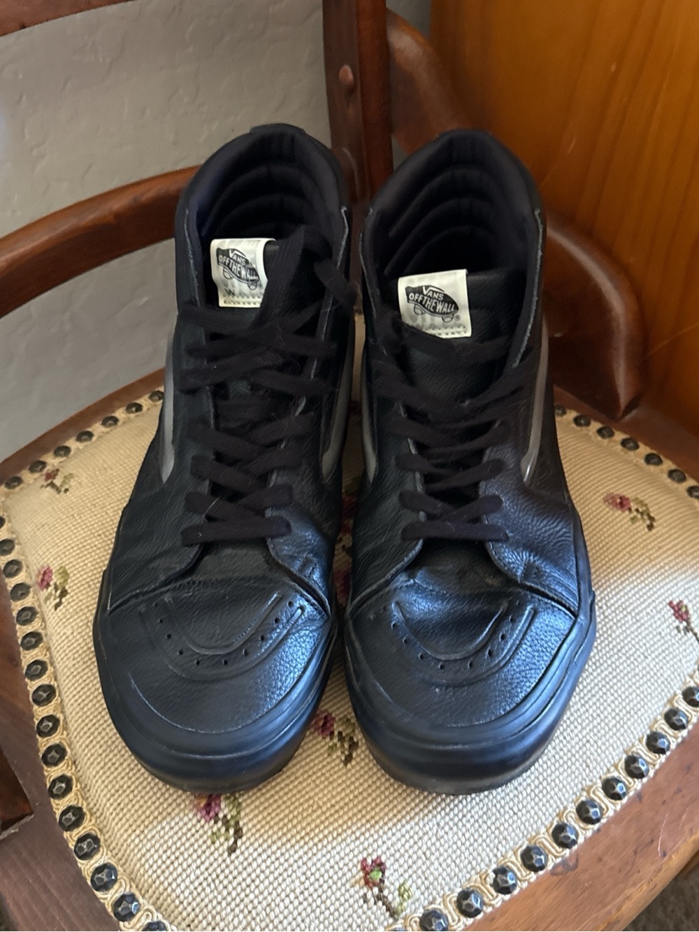 Vans Black High-Top Leather Sneakers